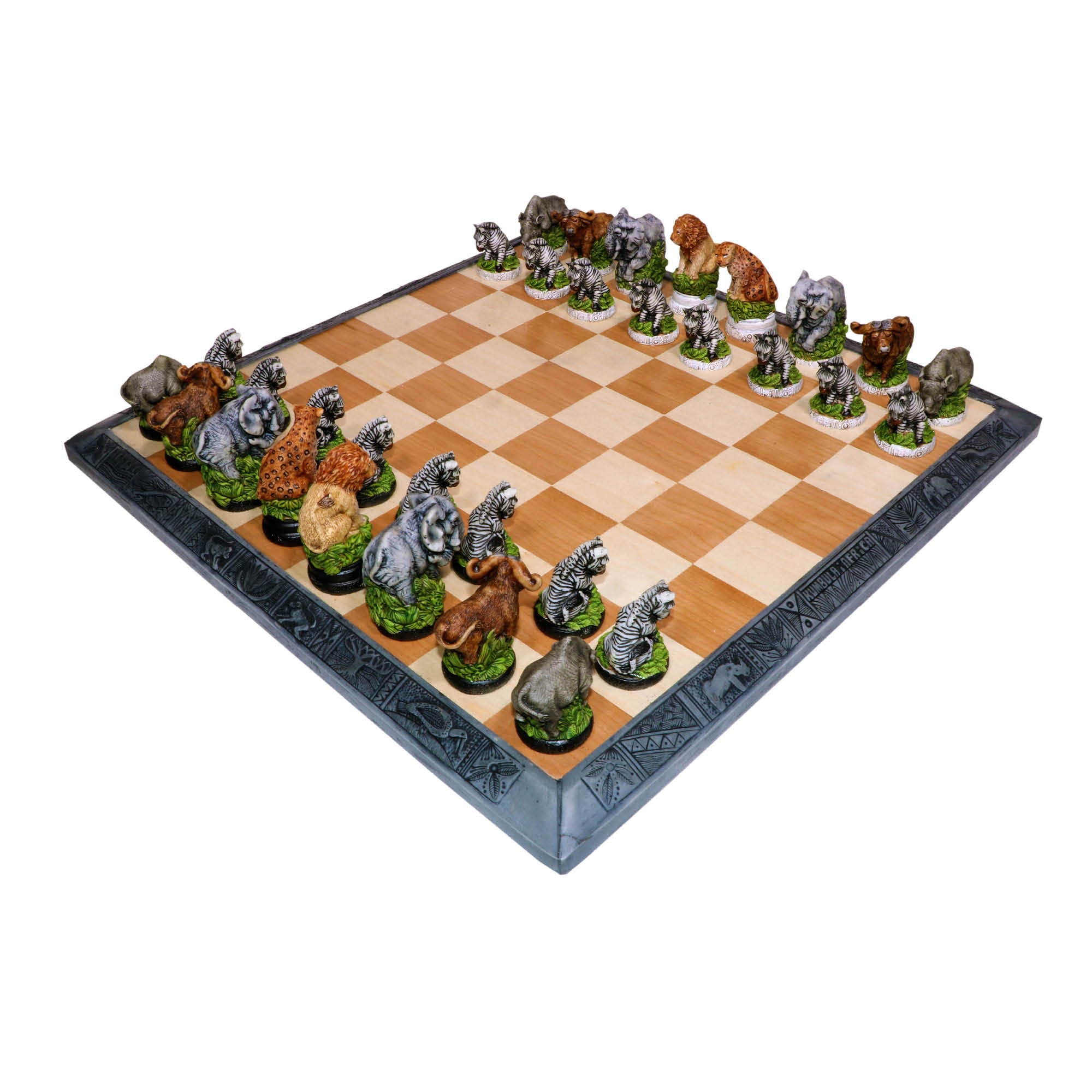 African Animal Chess Set - Full Body