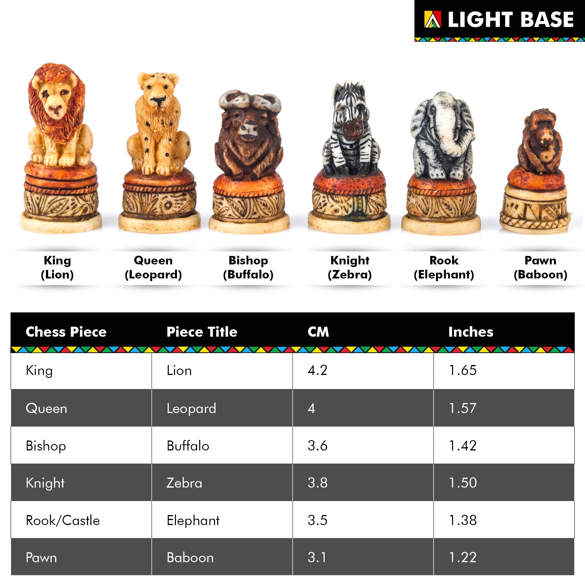Mini African Animal Chess Set
