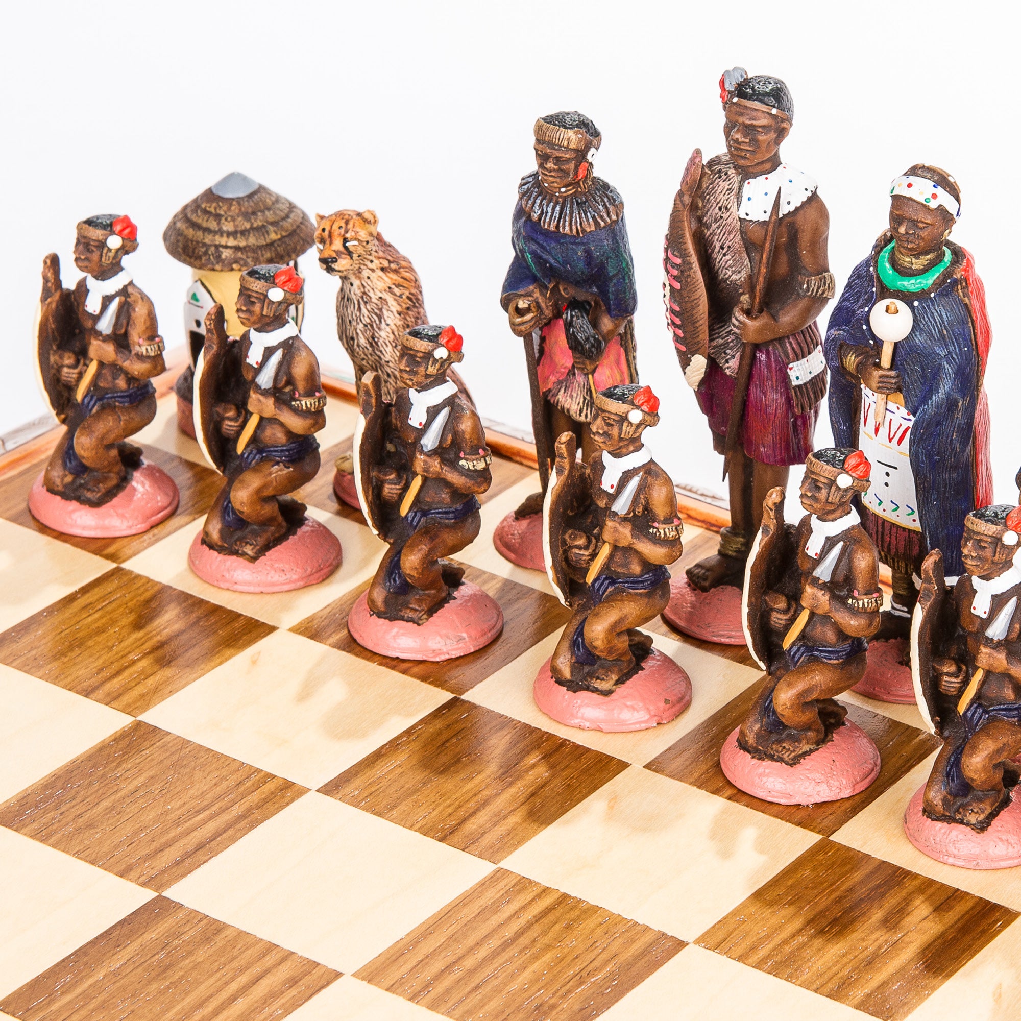 Large African Tribal Chess Set - Zulu / Ndebele