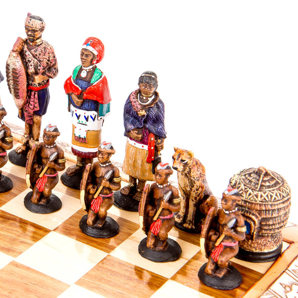 Small African Tribal Chess Set - Zulu / Ndebele