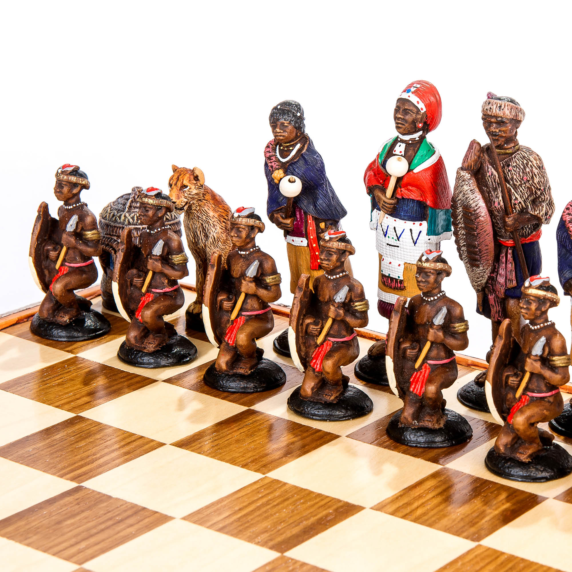 Large African Tribal Chess Set - Zulu / Ndebele