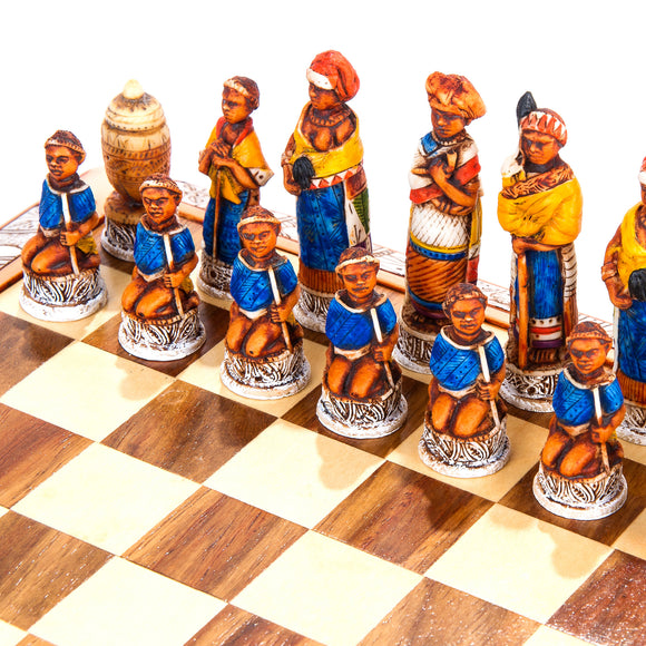 Mini Tribal Chess Set Colour