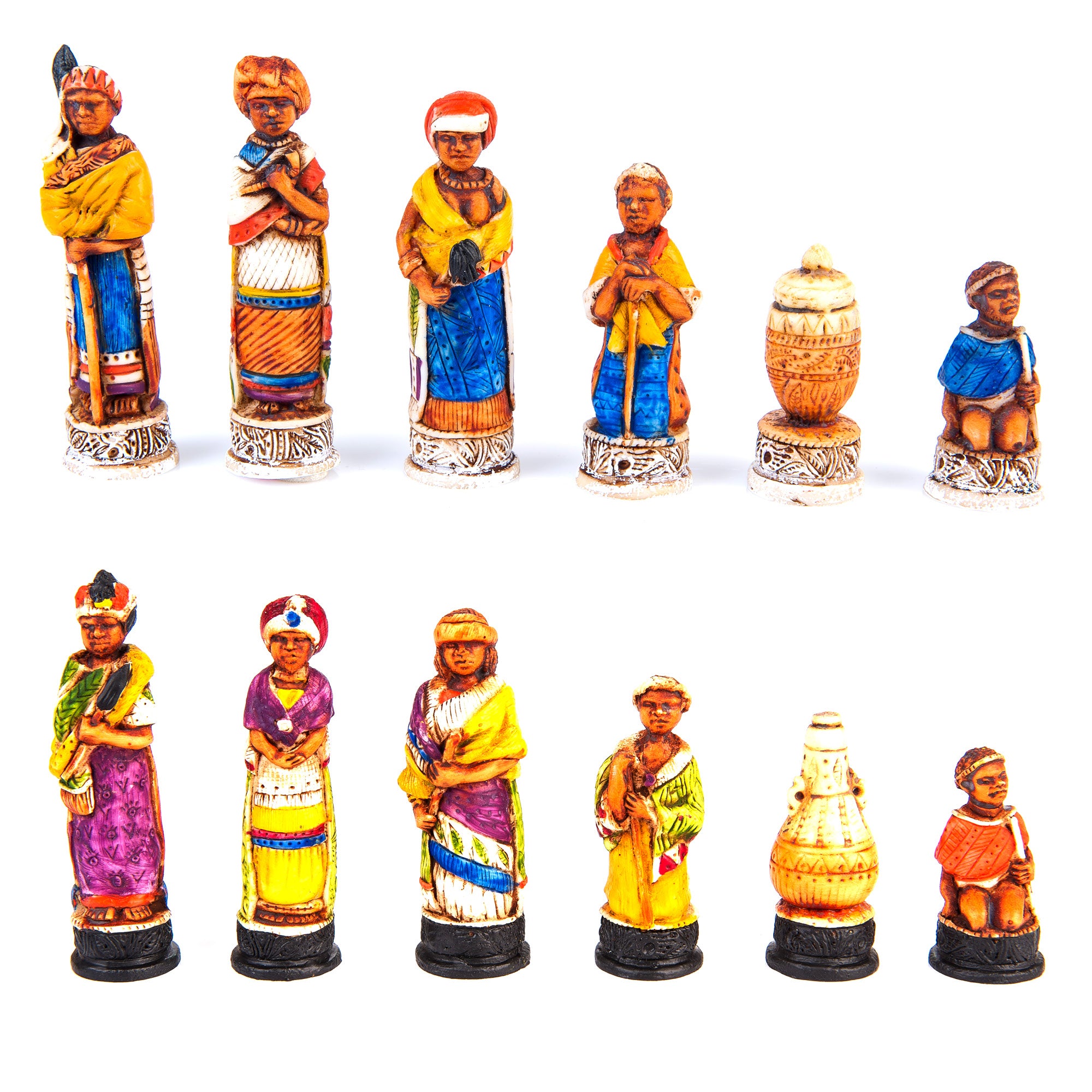 Mini Tribal Chess Set Colour
