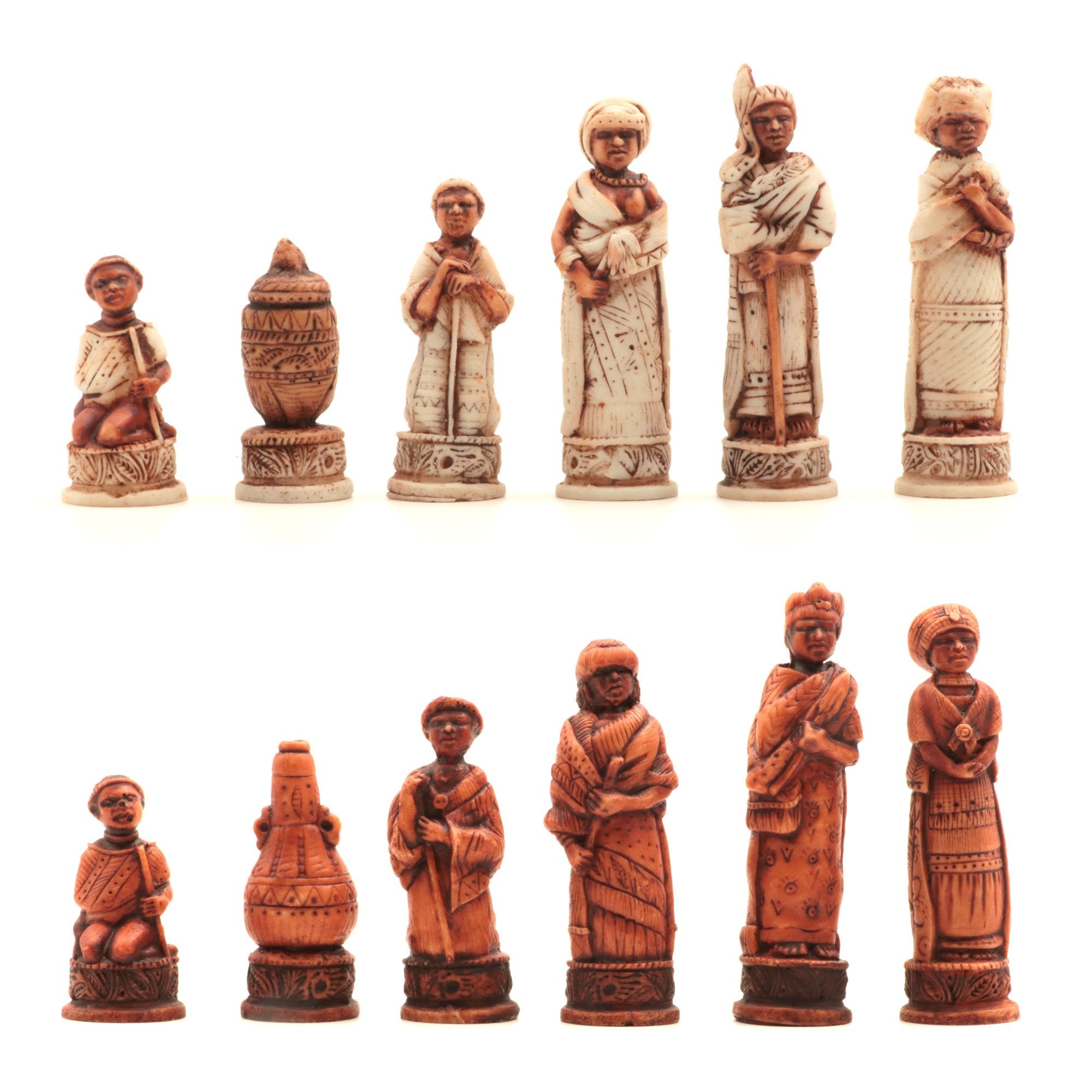 Mini Tribal Chess Set Earthy
